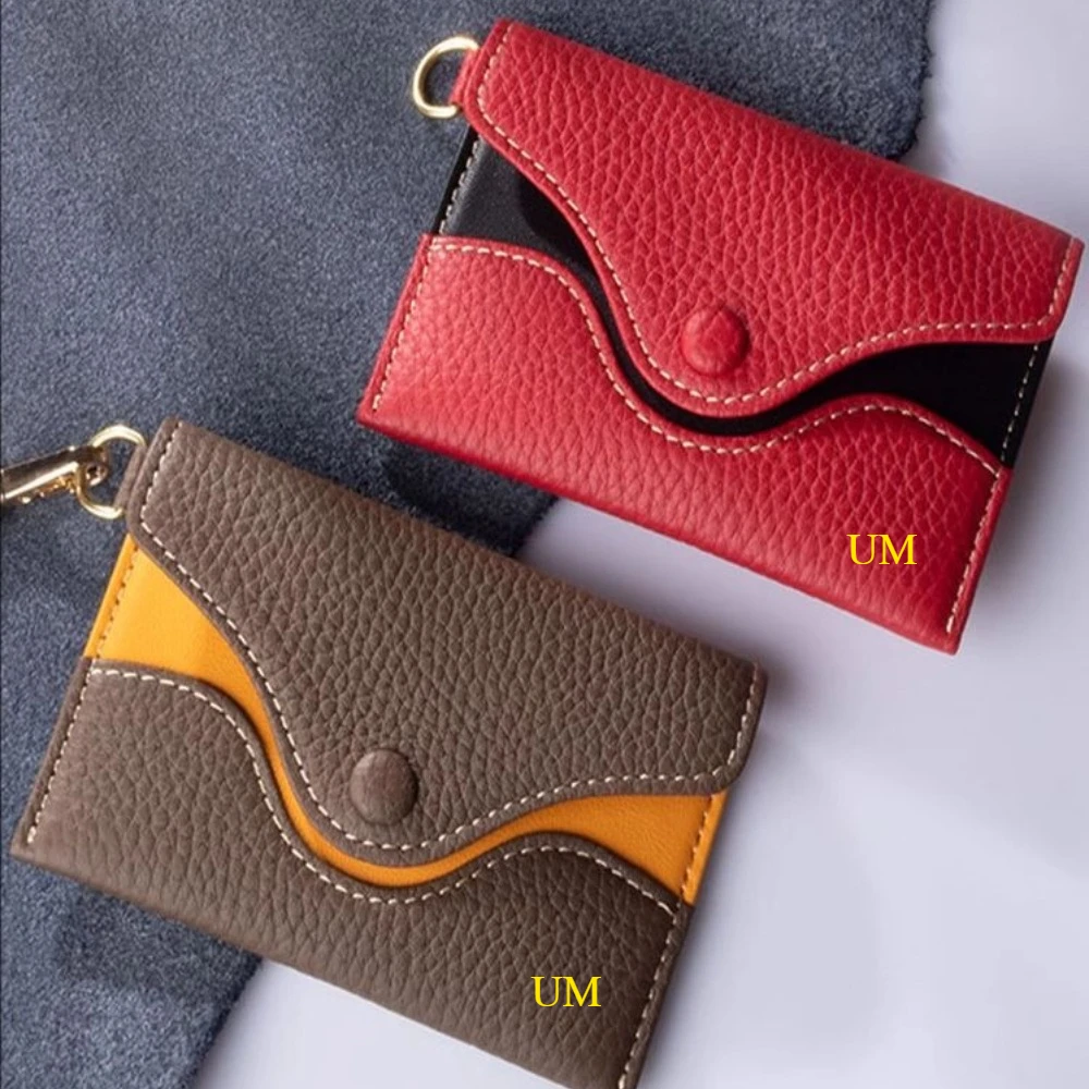 

Luxury Wallet For Women Cowhide Card With Strap Envelope Colorful Coin Purse Woman Casual Card Bag Fashion Card Holder Gift