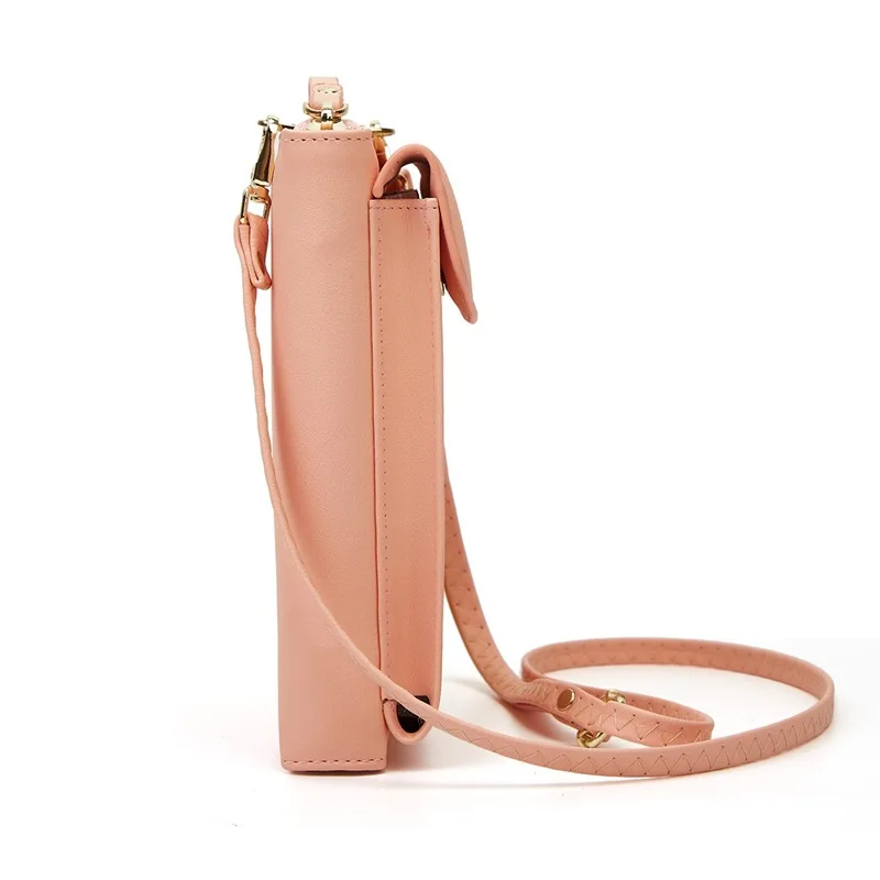 Ladies Mobile Phone Bag Mini Women Shoulder Crossbody Coin Purse Retro Card Holder Sleeve Zipper Handbag Cell Phone Flap Pocket