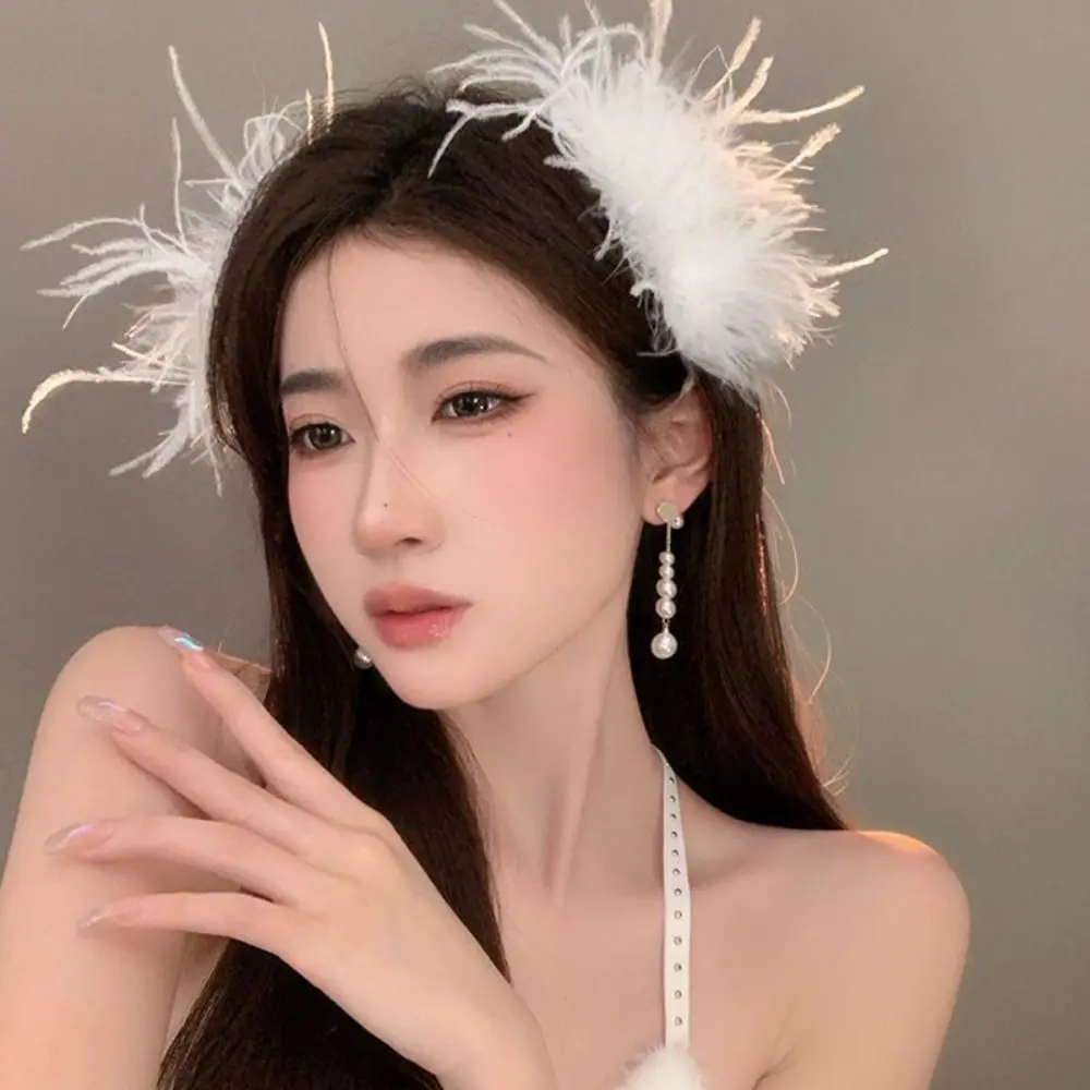 Feather Hair Clips New Swan Lake Angel Fashion Hair Accessories Women Girls Hair High-grade Headpiece Clips