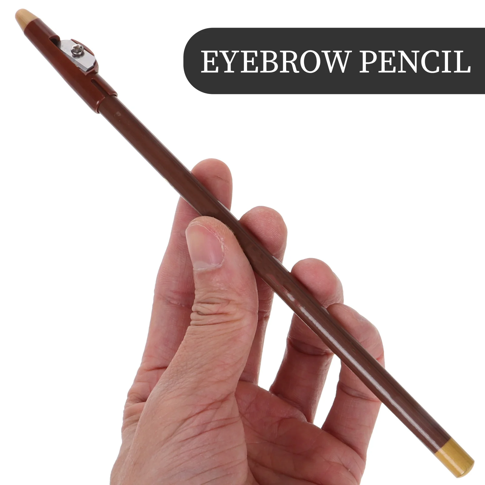12 Stück Augenbrauenstift mit doppeltem Verwendungszweck, wasserdicht, tragbar, Augenbrauen-Eyeliner-Bleistiftspitzer im Lieferumfang enthalten, mattes Finish, langlebiger Augenbrauenstift