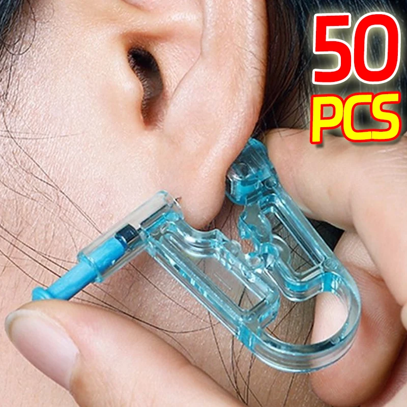 Blue Disposable Ear Piercing Gun Kit Asepsis Healthy Safety Nose Earring Piercer Tool Machine Kit Studs Body Jewelry Accessories
