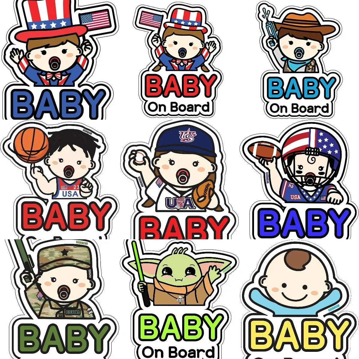 Autocollant créatif mignon bébé à bord bébé dans la voiture, en fourrure, pour décorer la fenêtre de camion, voiture, camping-car, moto, autocollant mural personnalisable