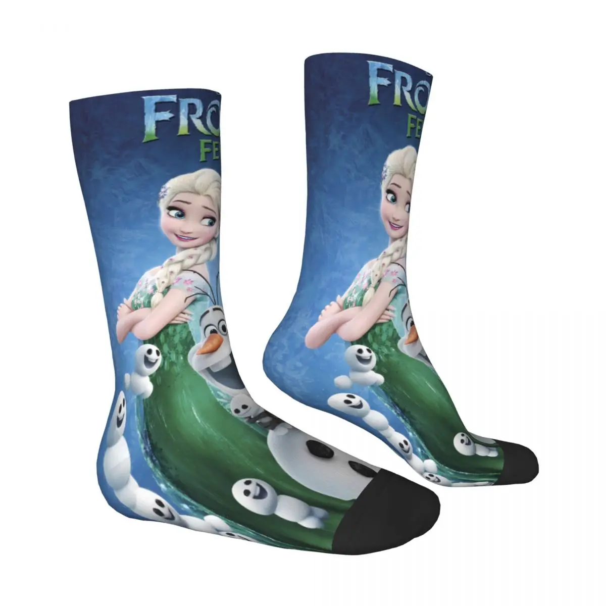 Chaussettes gothiques coordonnantes Elsa Anna Frozen pour hommes et femmes, bas de planche à roulettes respirants, chaussettes graphiques d'hiver