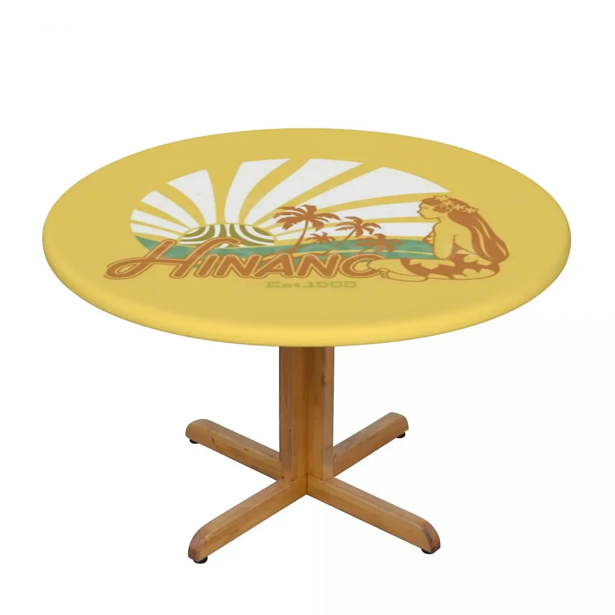 Hinano Tahiti Waterproof Round Tablecloth Oilproof Table Cloth for Kitchen Events Dining Table Cover