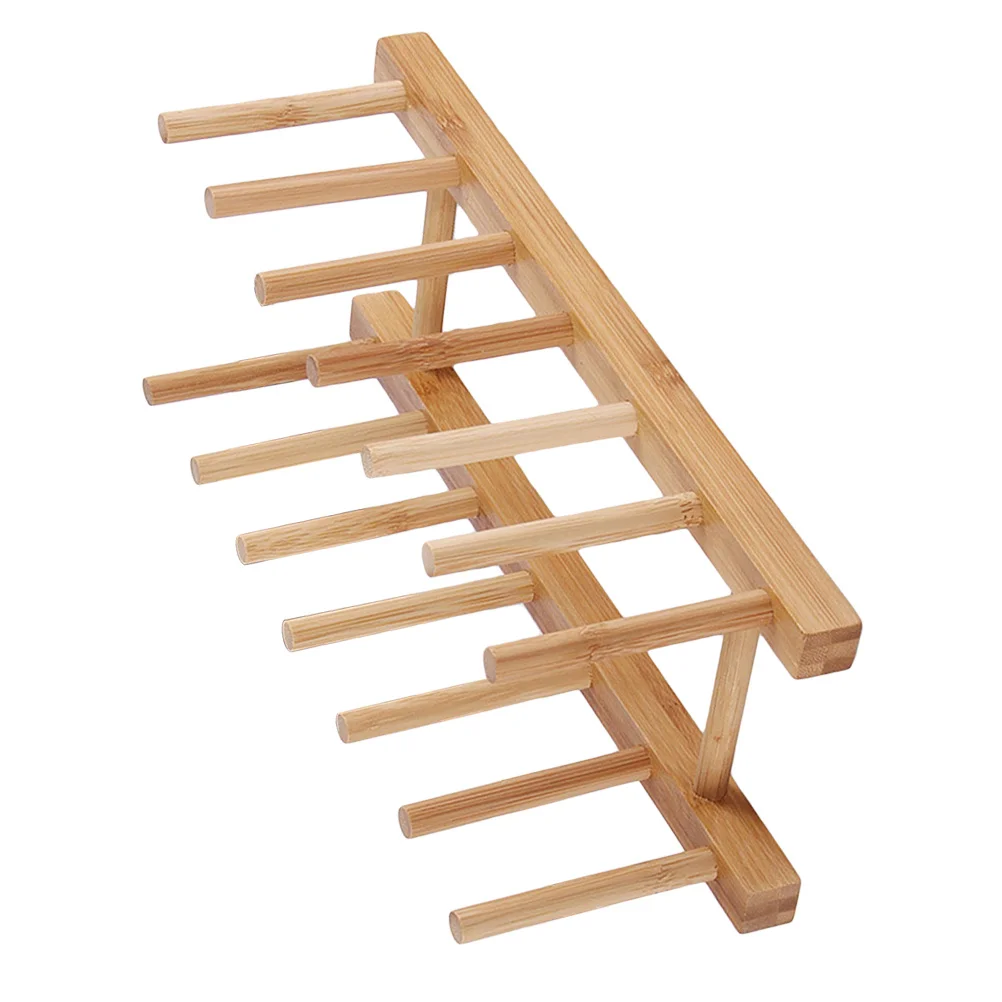 

Kitchen Drain Rack Wood Dish Rack Shelf 6 Grids Drying Drainer Dishware Storage Organizer Multi-Function Holder