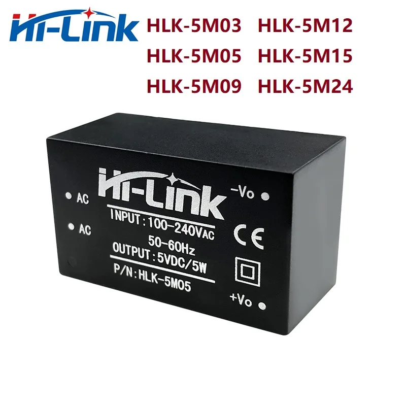 Free Shipping 15pcs HLK-5M05 Hi-Link AC DC 220V to 5V 5W Mini High Efficiency Intelligent Household Switch Power Supply Module