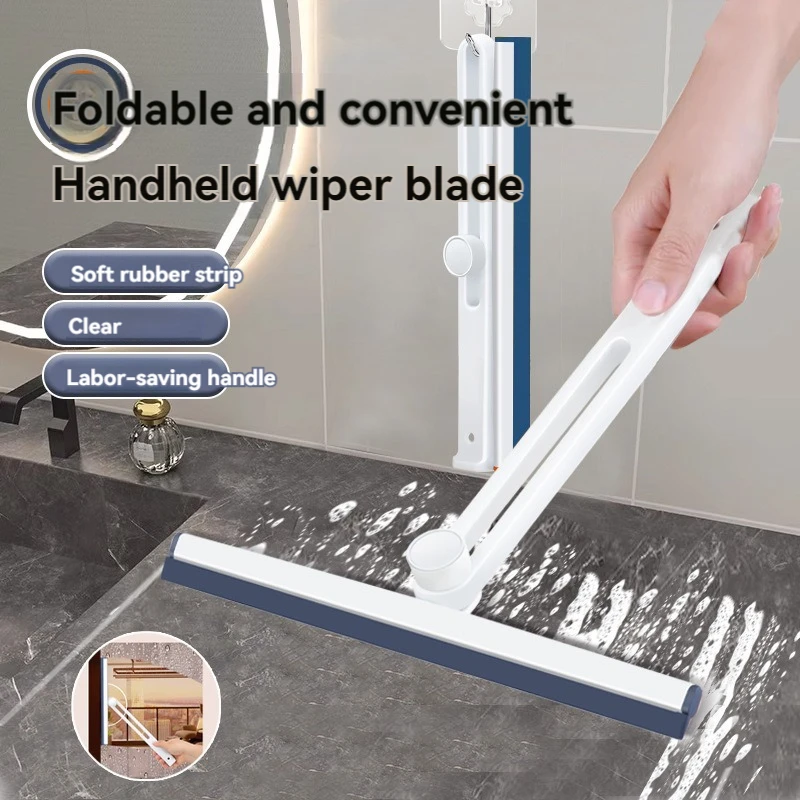 Foldable Shower Squeegee Glass Clean Scraper Washing Wiper Hanger Floor Window Cleaning Household Water Wall Hanging Mirror