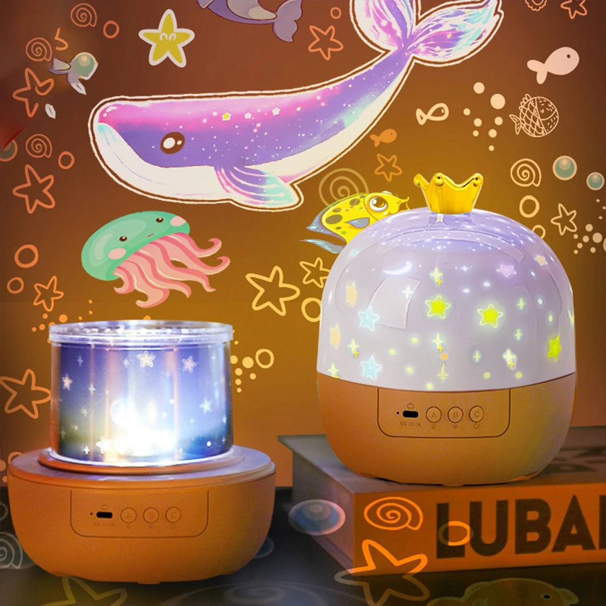 Coroa galáxia projetor 21 em 1 lâmpada de luz das crianças noite estrela para o quarto das crianças projeção estrelada quarto cama rotação de 360 graus