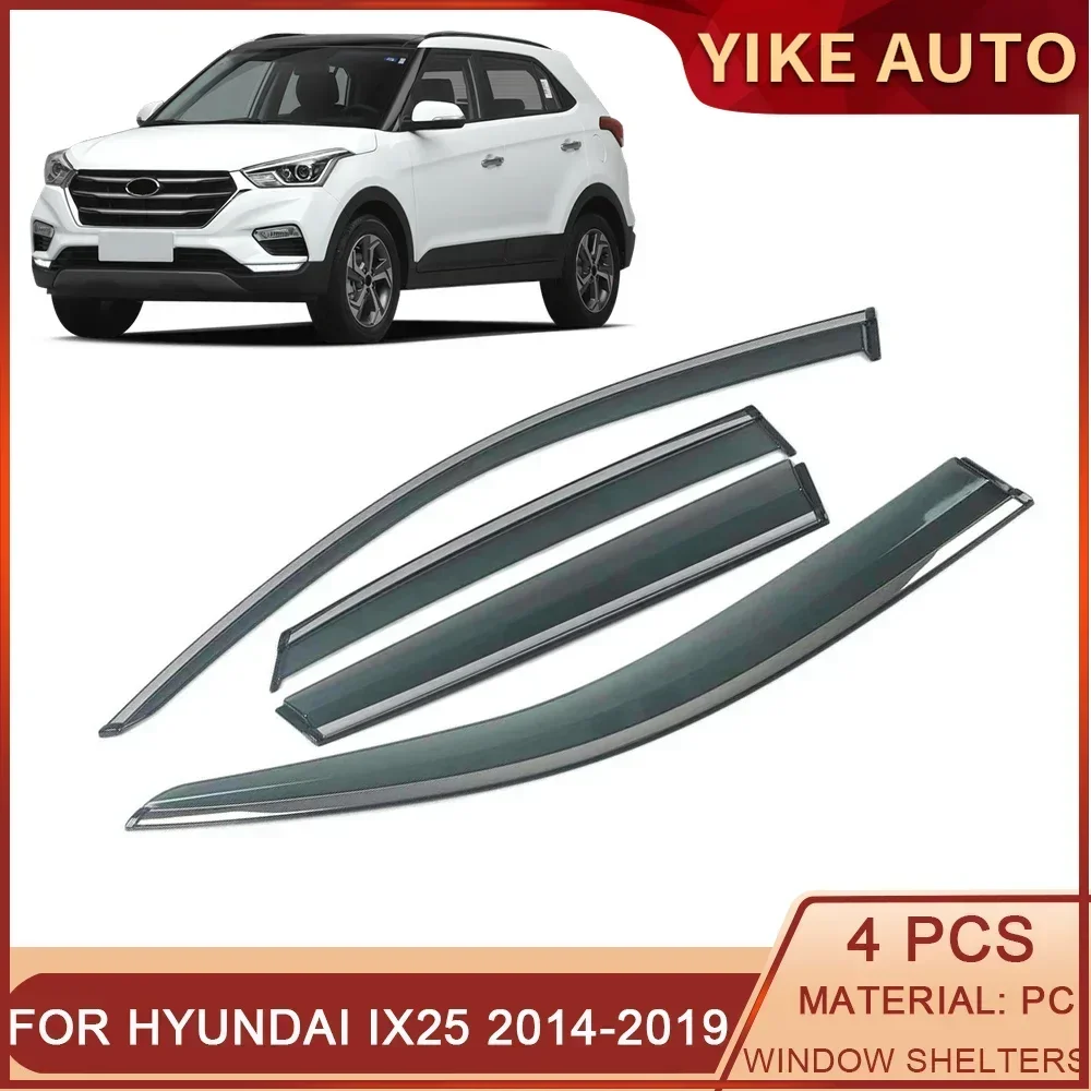 

Для HYUNDAI Creta Cantus IX25 2014-2019 окна автомобиля козырек от солнца и дождя козырьки щит укрытие защитная крышка отделка рамка наклейка