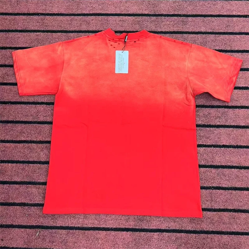 تي شيرت VALLEY American Streetwear بأكمام قصيرة للرجال والنساء والأزواج مطبوع عليه Vale تي شيرت علوي