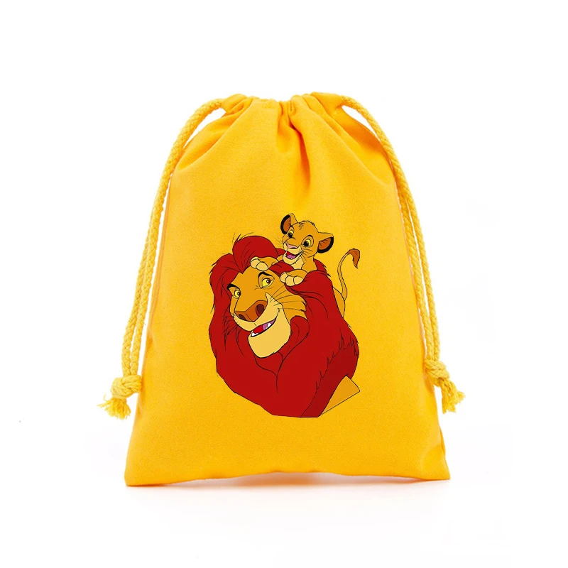 Mufasa Lion King borsa con coulisse film Cartoon Print Sport Boy Girl children\'s Kid Portable Birthday Party Hand Pocket Gift Pouch