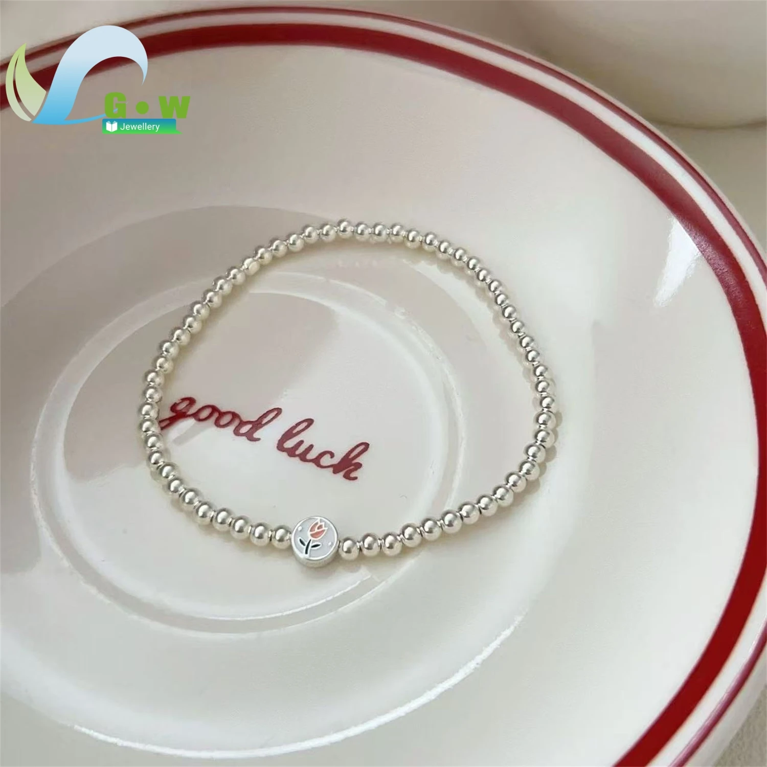 Round Bead Bracelet Women Unique Light Luxury Elegant Versatile Fresh Style Wristband Jewelry Charm Gift For Her Girlfriend