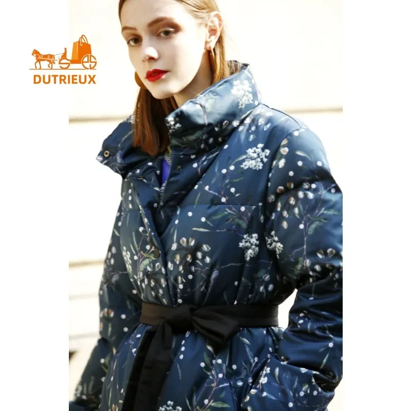 New Autumn and Winter Cotton Jacket for Women, 90% White Duck Down Warm Thick High-end Luxury Down Jacket Custom Woven and Dyed