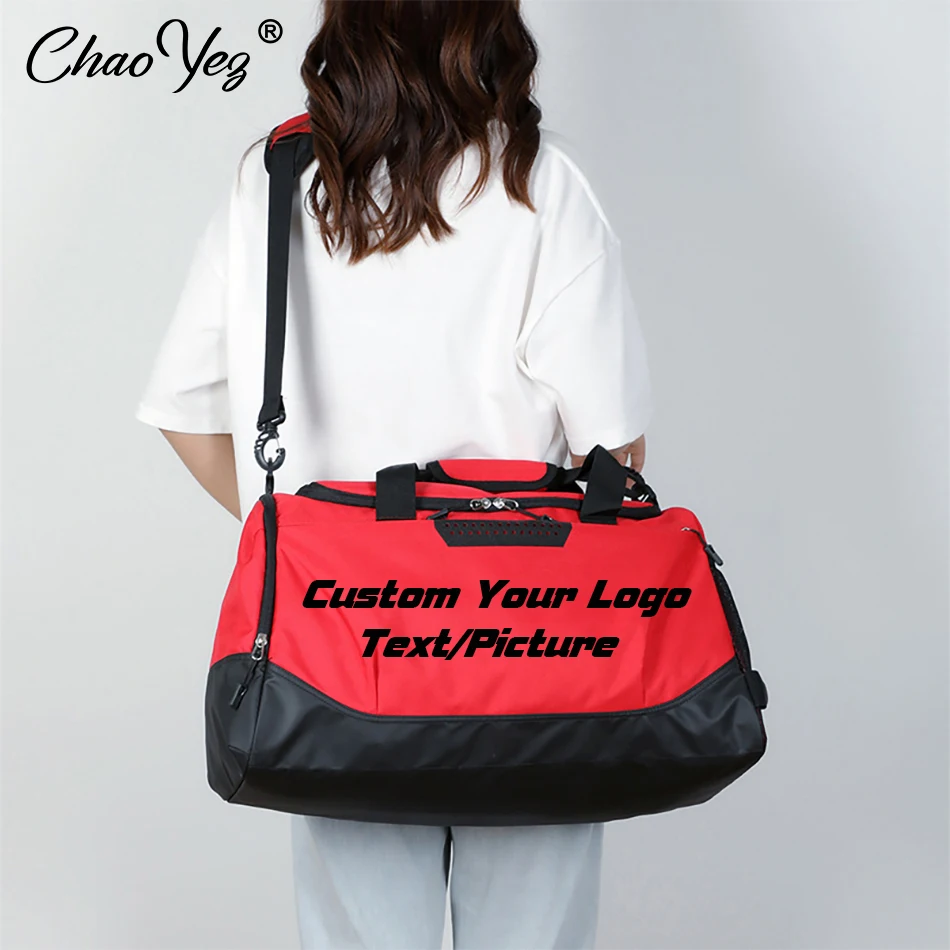 Personalized Duffel Bag Custom Sports Gym Bag Travel With Logo Waterproof Weekender Shoulder Bag Men Women Fitness Portable Gym