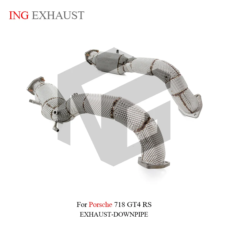 

ING Performance Exhaust Catalyti Downpipe for Porsche 718 GT4 RS 4.0t Nozzle Engine Pipe ss304 Tube Header Part Converter System