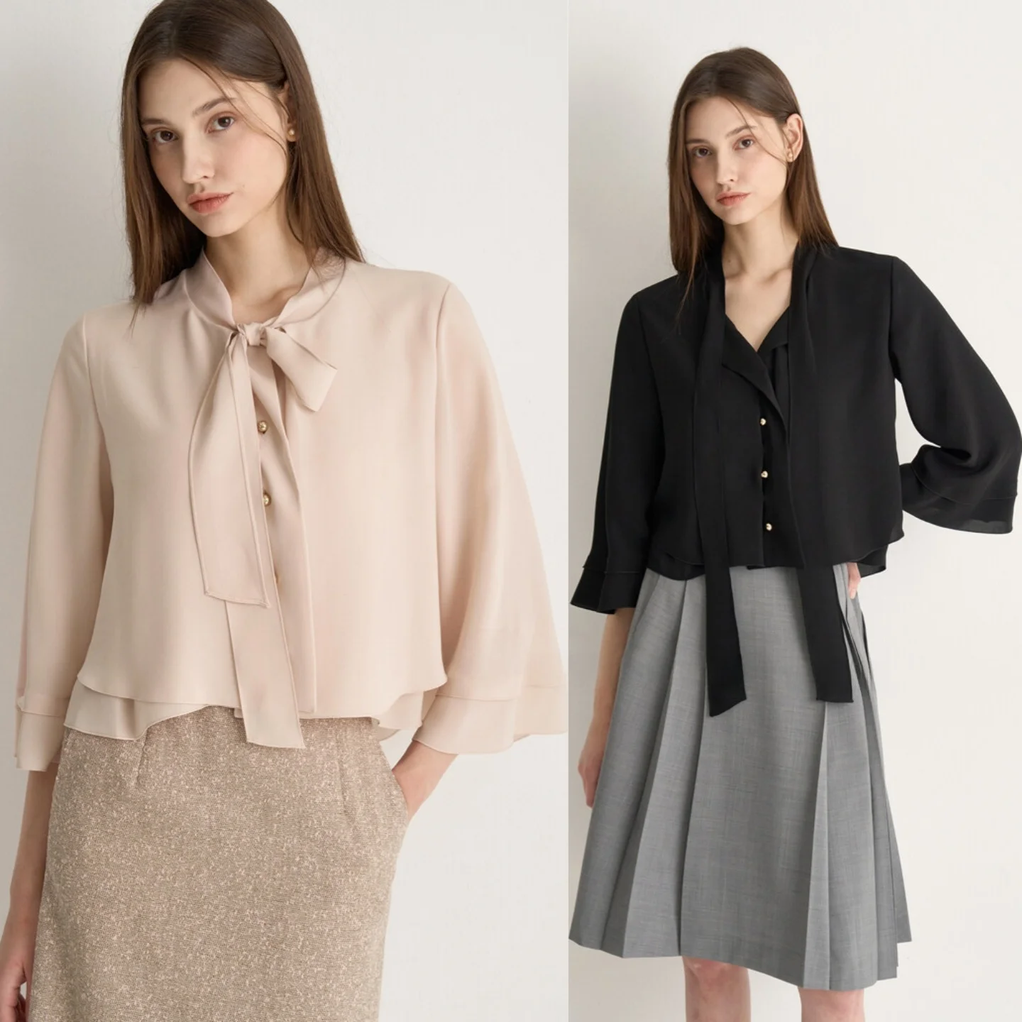 

Ele Korean Sle round Ne irt with Sa Versatile Slimming Top Commute Friendly Skin Friendly Breathable Women's irt