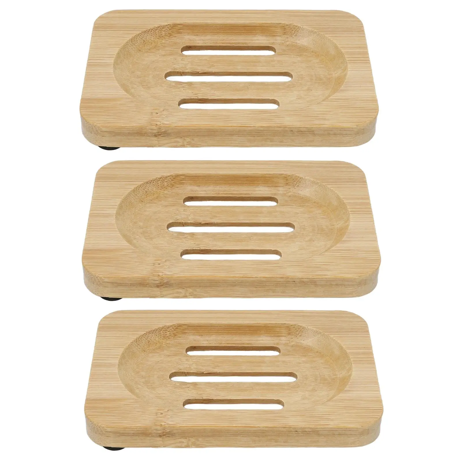 

Bamboo Soap Holder Decorative Waterproof Draining Dish for hotel