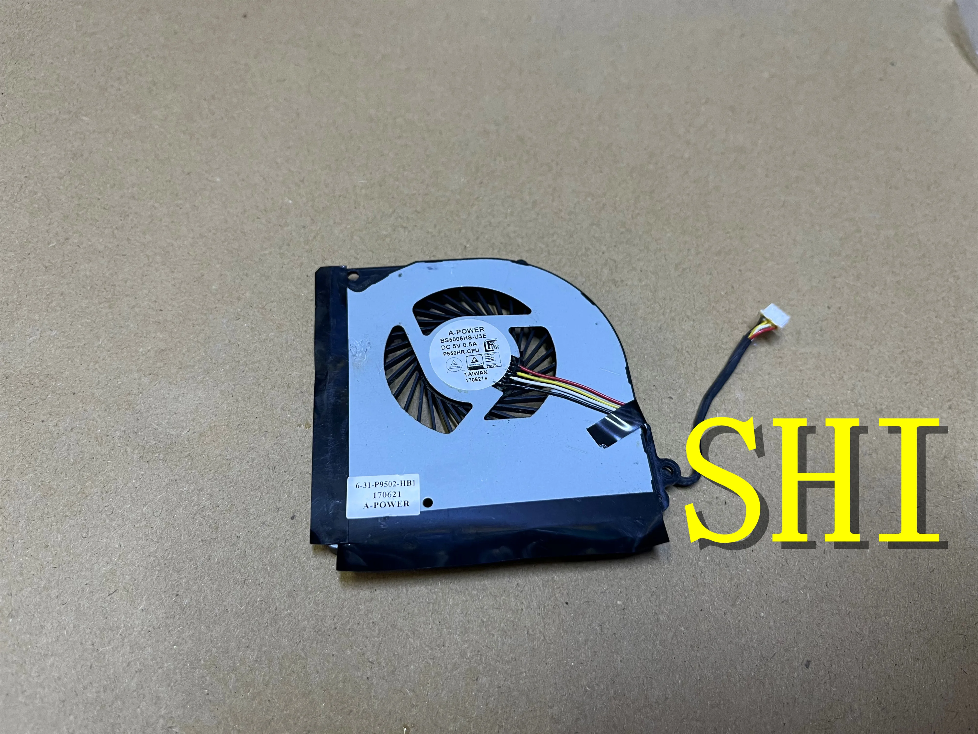 6-31-P9502-HB1 FOR Original used CPU Fan For CLEVO P950 P950ER P950HR BS5005HS-U3E 6-31-P9502-HB0  5V 0.5A 4wires free shipping