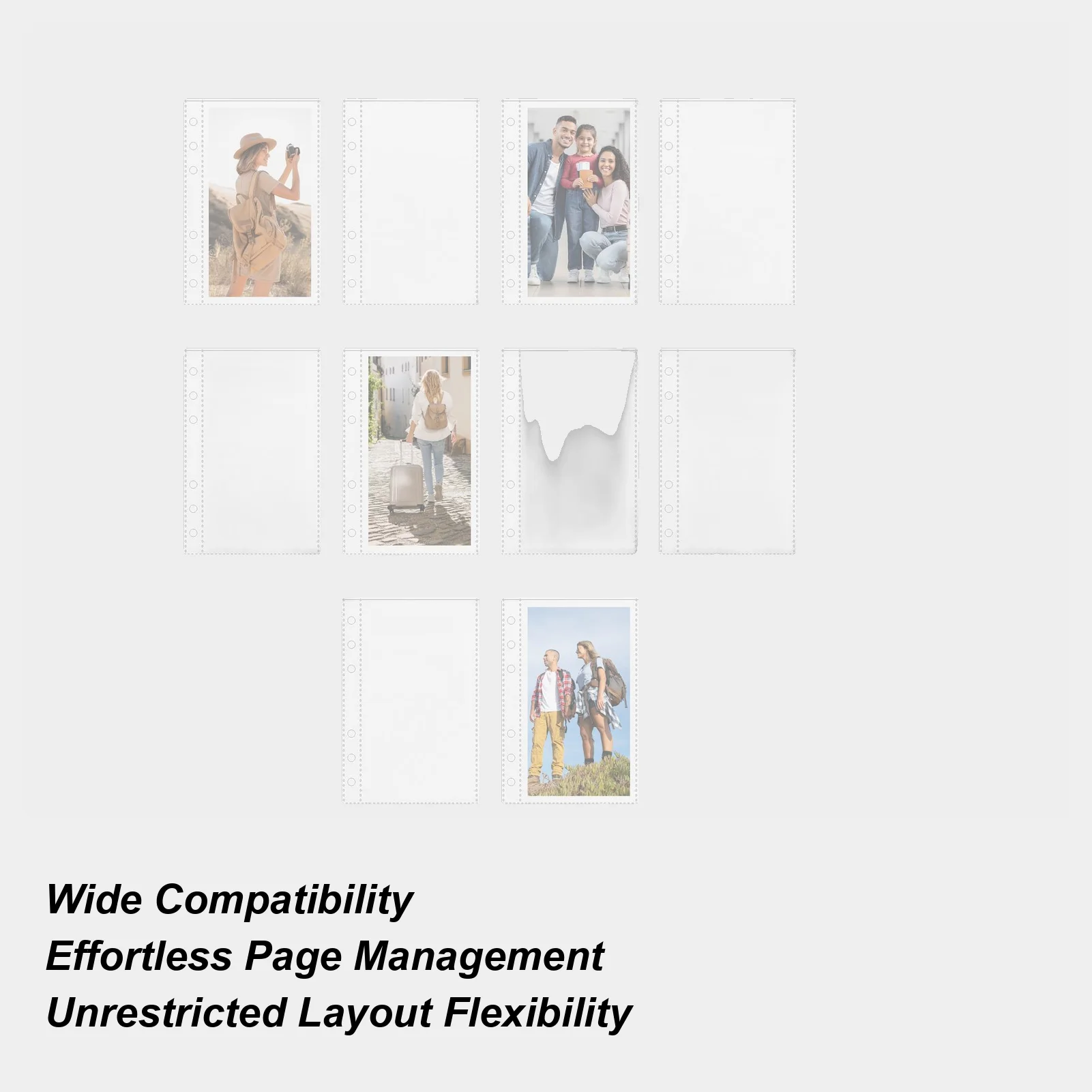 

10 Pieces A6 Binder Inserts Replacement Sticker Organizer Pages Binder Inserts 6-ring Transparent Binder Replacement Page