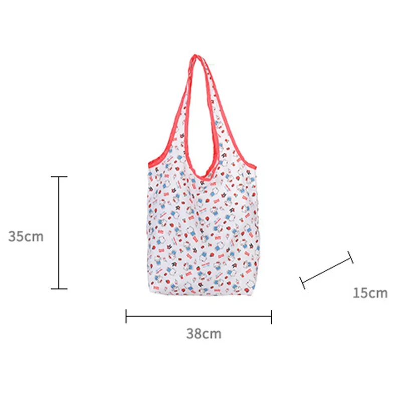 New Hello Kitty Portable Foldable Supermarket Shopping Bag Large Eco-friendly Bag Large Grocery Handbag Capacity Waterproof Tote - view 6