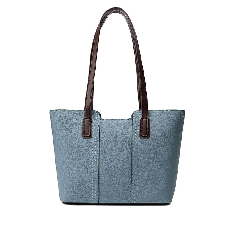 Nesitu Highend A4 Black White Grey Blue Brown Genuine Leather Women Handbag Cowhide Lady Shoulder Bag Female Shopping Tote M5588