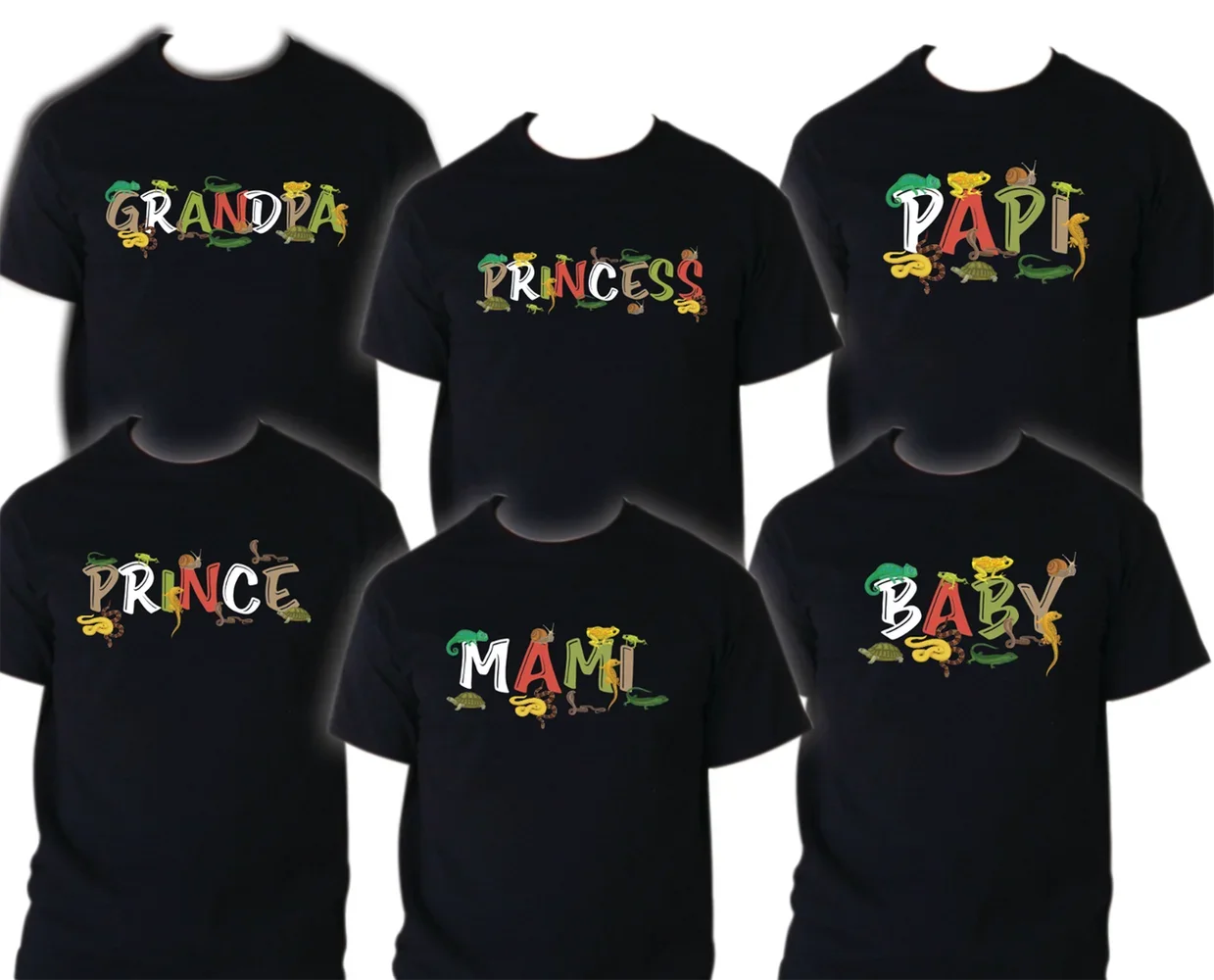 Amphibian Family Birthday Party Matching T-Shirt Family Matching Outfits Frogs Turtles Snake All Family Member Availible Shirt