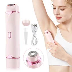 Women Electric Shaver Dual Head Waterproof Wet Dry Body Hair Trimmer Facial Hair Remover For Bikini Underarm Leg Arm Lady Razor