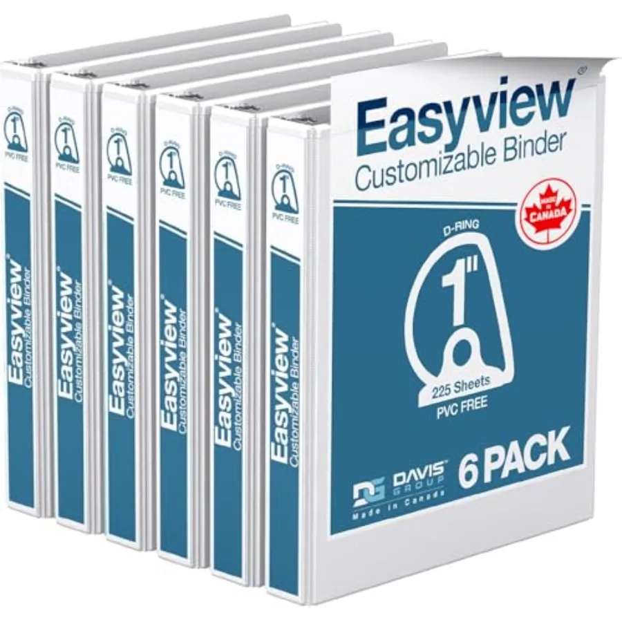 

EasyView Premium Binders with Clear-View Covers -Ring Binders for School Office or Home Colo Binder Notebooks D Rg