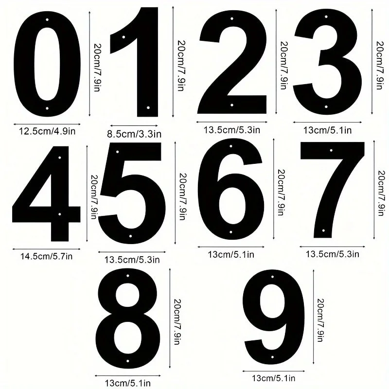 Street Address Sign, Vintage Style Large Metal House Number - Easy-to-Install Wall Mounted Design,  Available in 0-9 Numbers