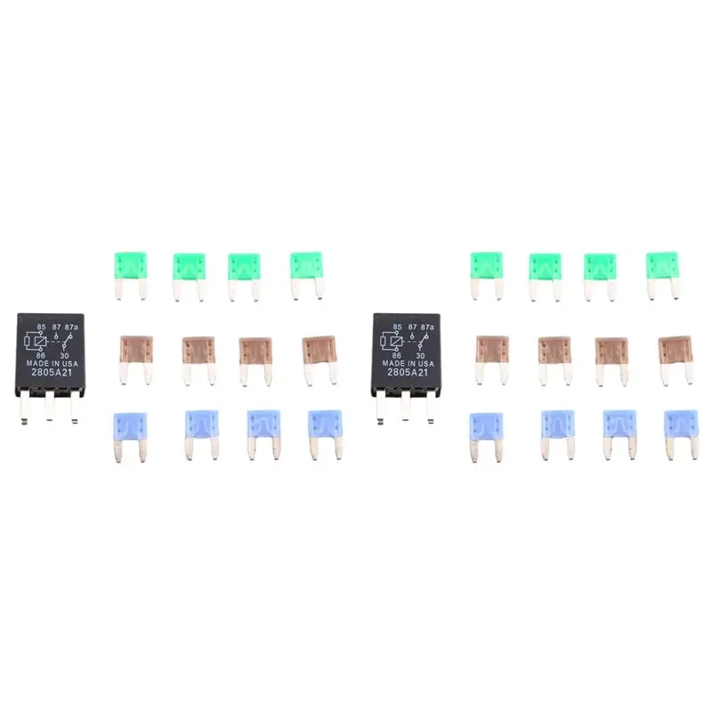 2X For BRP Seadoo Jetski Fuse Box, Fuse, Power Relay Green: 30Ah Brown: 5Ah Blue: 15Ah