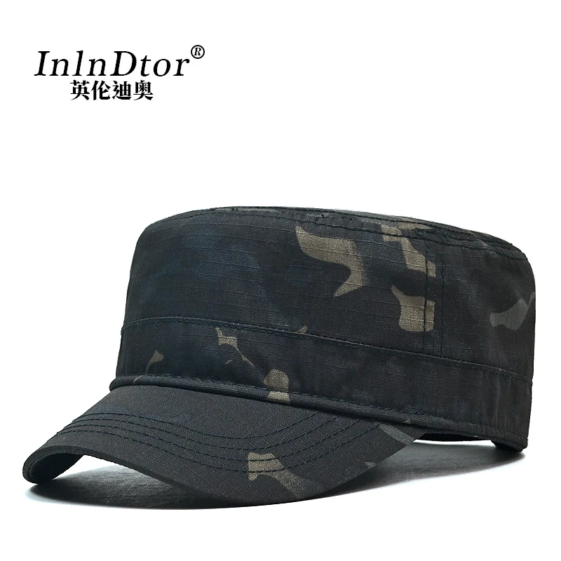 InlnDtor 2024Flat top python print hat men\'s spring and summer quick dry climbing cap Outdoor Survival sunscreen Army cap