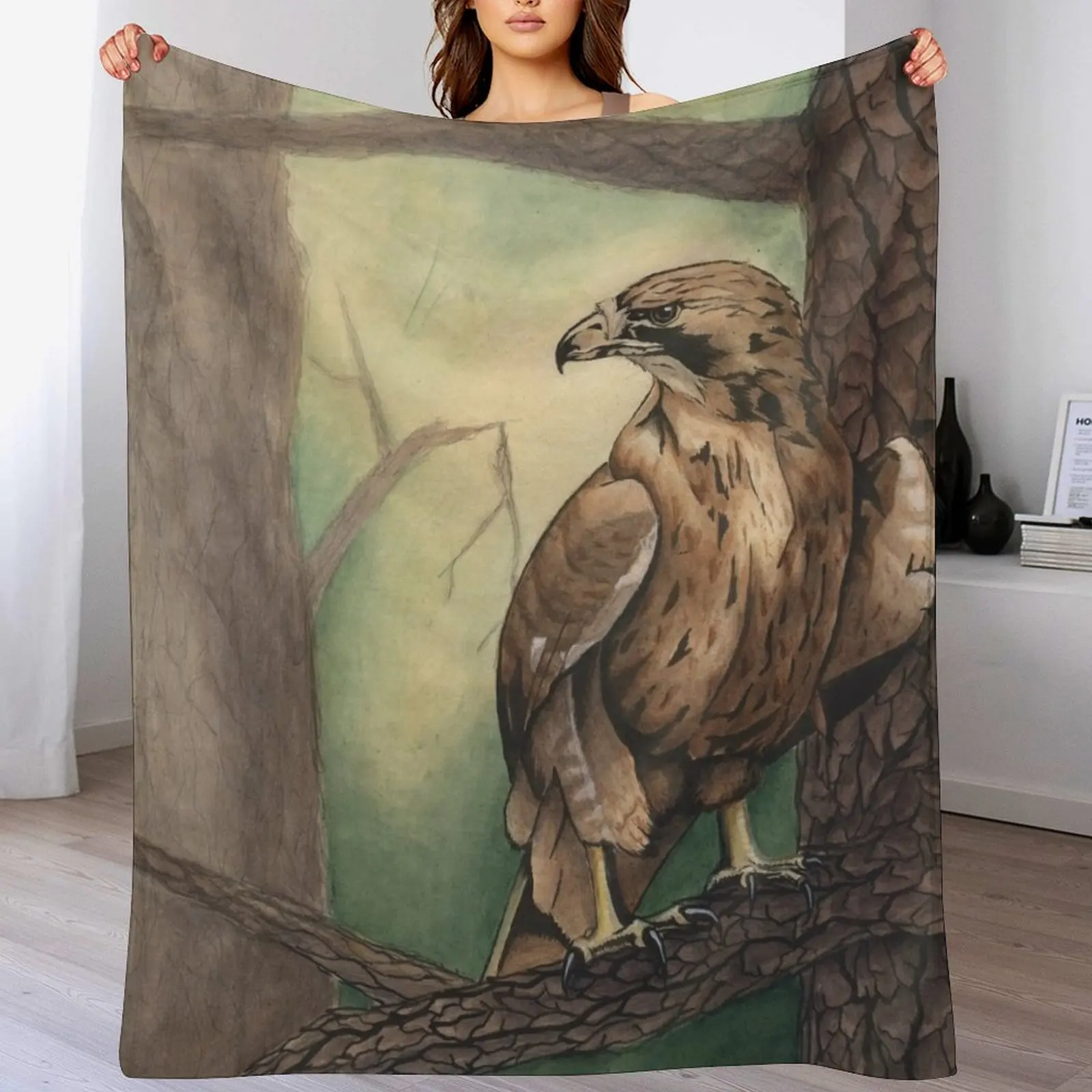 Red Tailed Hawk Throw Blanket