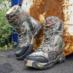 Men's Boots Desert Camouflage Shoes Tactical Military Man Hunter Boots Special Force Army Ankle High Cut Soft Shoes Men's Shoes