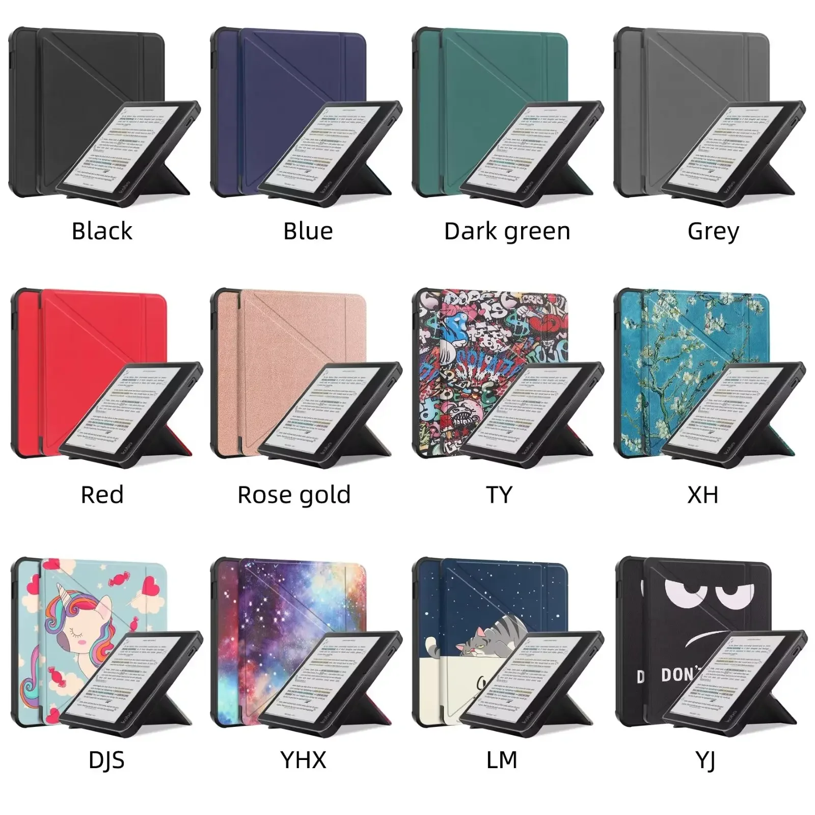 

2-IN-1 For Kobo Libra Colour Smart Cover Y-Folded Standing Case + Clear TPU Back Shell