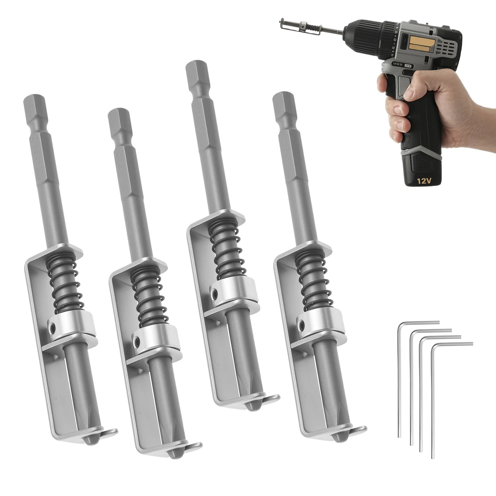 4Pcs Spring Loaded Screw Holder Bit Aluminum Alloy Anti Drop Screwdriver Bit Universal Screw Retaining Tool for Electrician