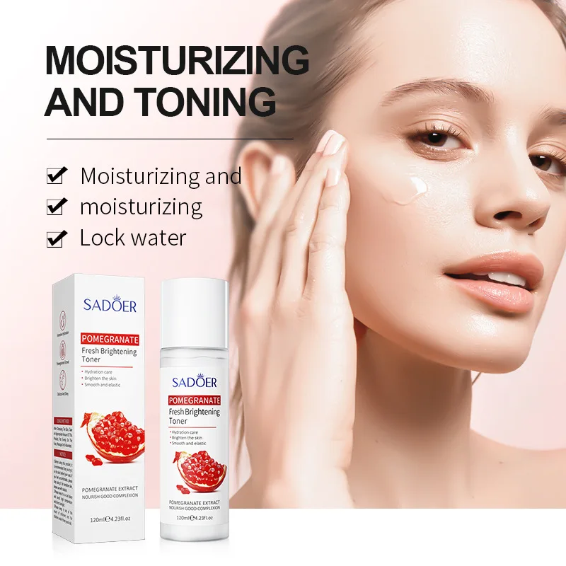 SADOER Pomegranate Fresh Moisturizing Face Toner Essence Oil Control Face Sreum Shrink Pores Skin Care Hydrating Whitening