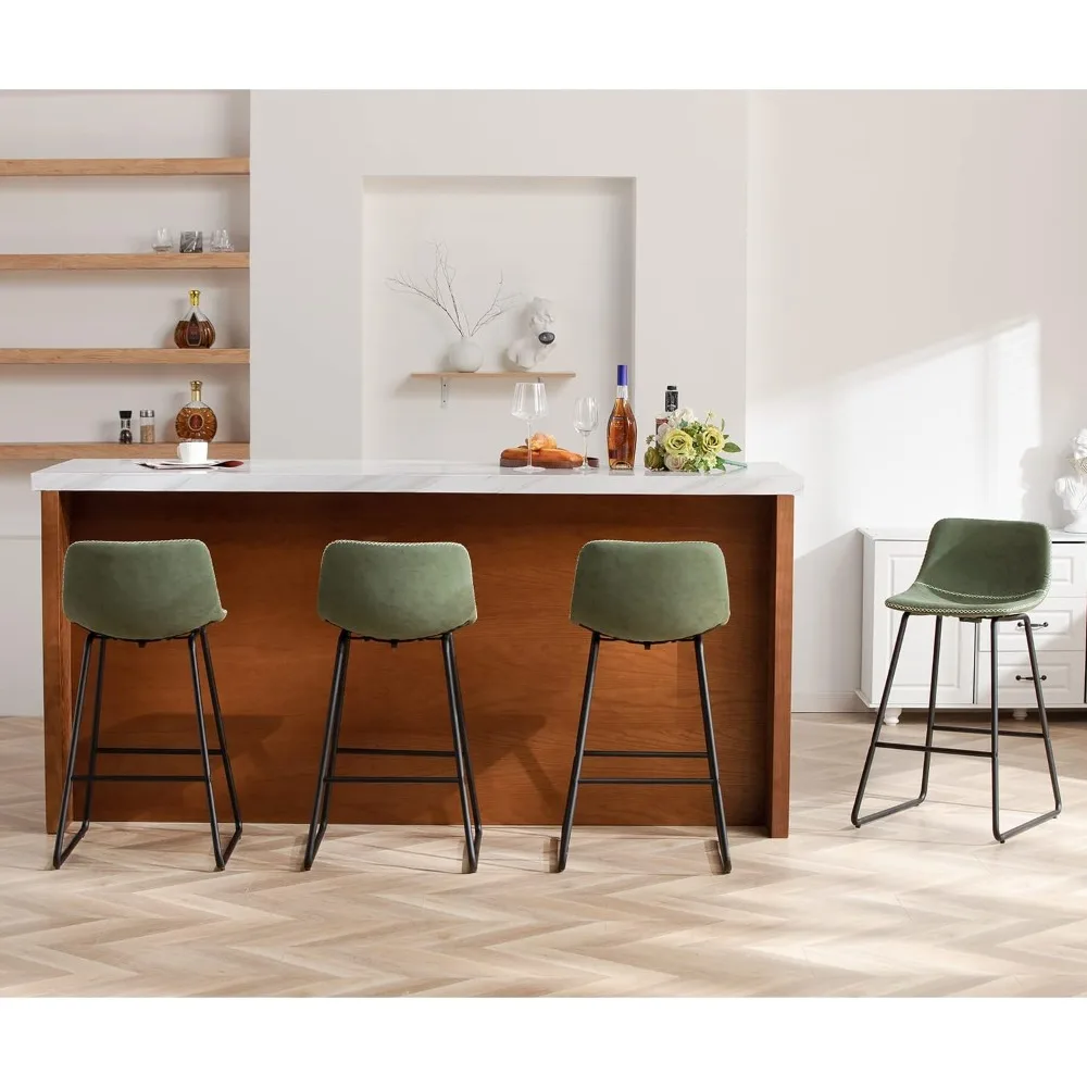 

Counter Height Bar Stools Set of 4, Counter Stools with Backs, Modern Bar Stools for Kitchen Island
