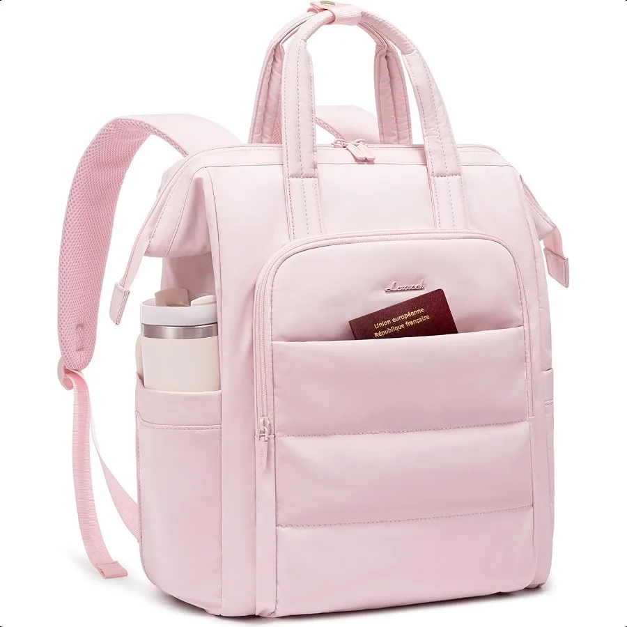 Mochila para laptop feminina de 15.6 polegadas, leve, mochila de viagem acolchoada para laptop, computador, trabalho, professor, enfermeira