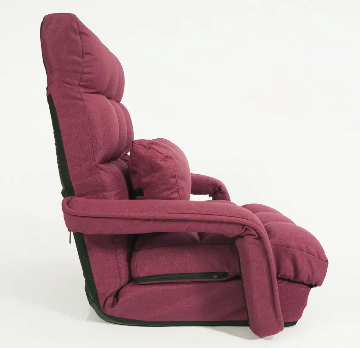 

For Outdoor Comfortable Folding Chair Linen Sofa with Pillow Adjustable Backrest Lazy Sofa Floor Chair with Back Support