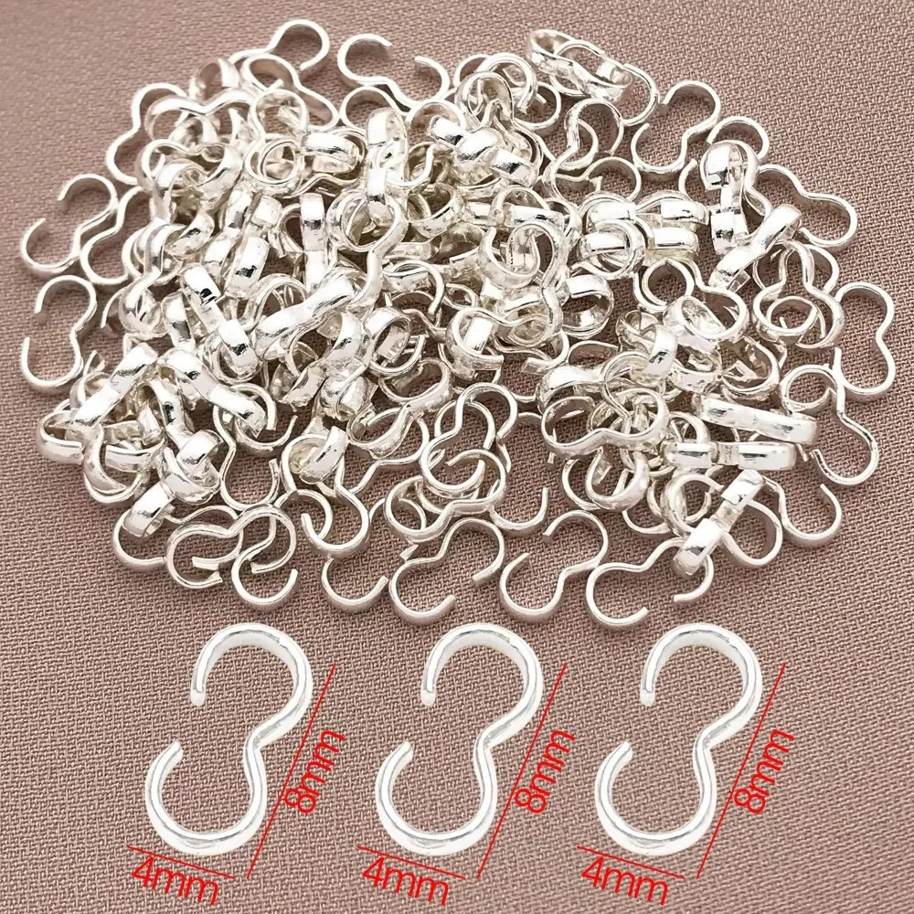 10 шт., 18 К, медная пряжка с 3 символами, натуральная золотая открытая ювелирная пряжка, аксессуары, сделай сам, толстая серебристая соединительная пряжка