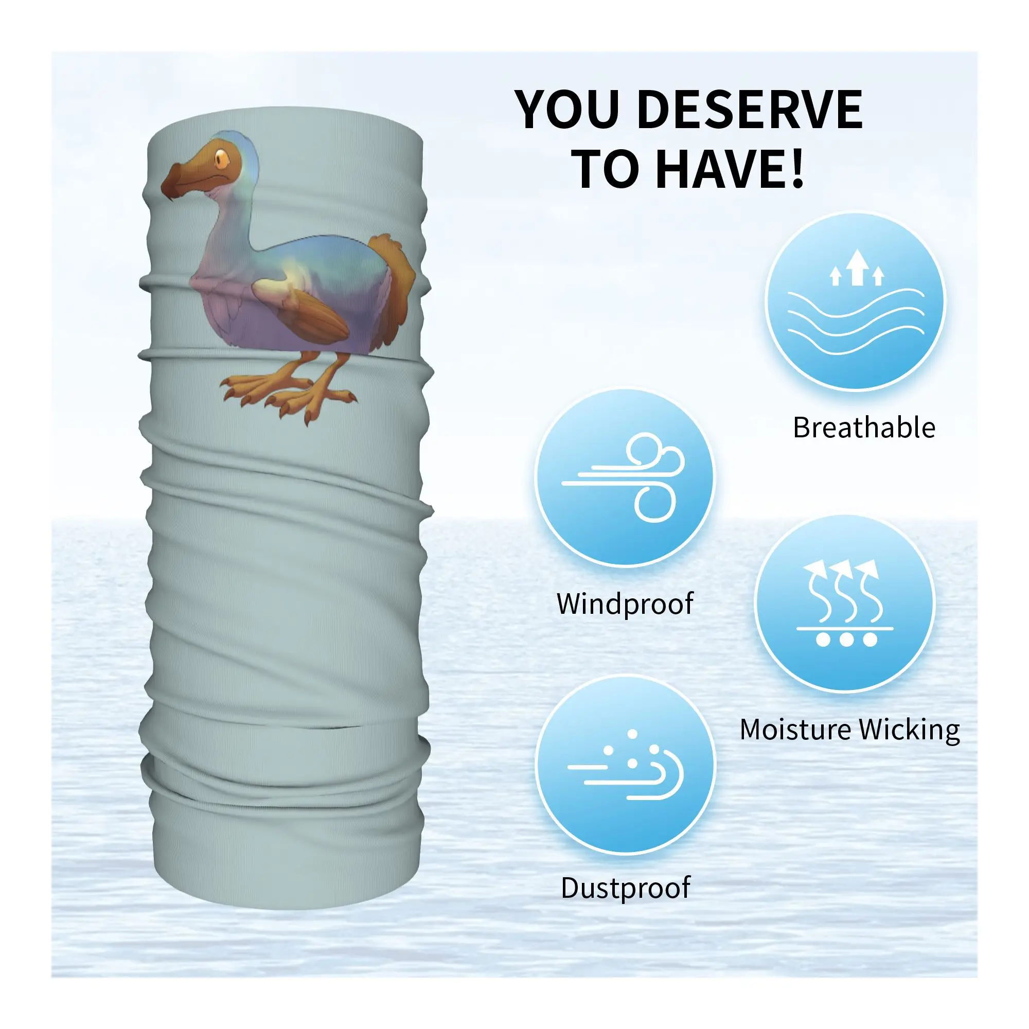 Dodo bird Bandana Neck Cover Printed Magic Scarf Multifunction Headwear Cycling For Men Women Adult Windproof