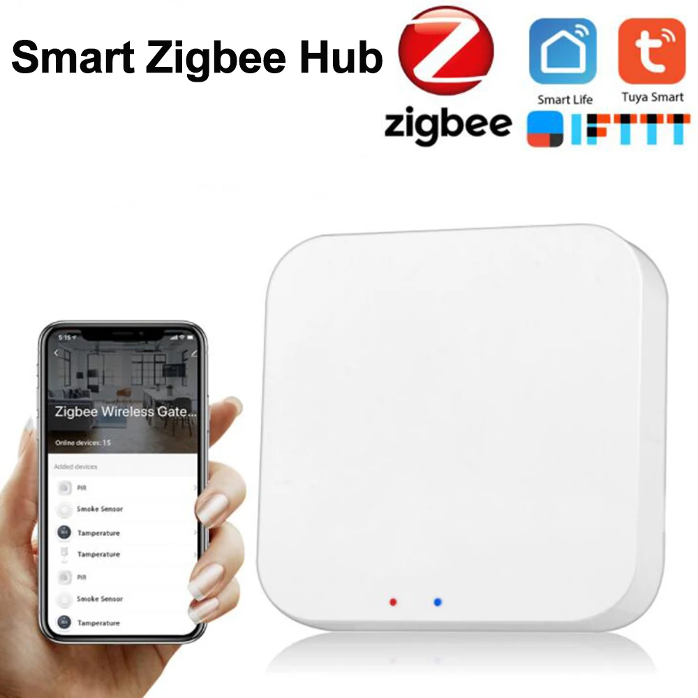 Tuya Zigbee Gateway Bridge Hub Smart Home Zigbee 3.0 PIR Sensor Door and Window Sensor Temp and Humidity Sensor Smart Life APP