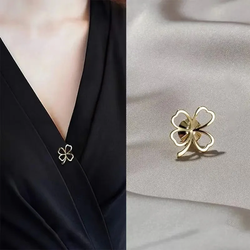 1PCS Women's Butterfly Knot Brooch Pin Anti-Exposure Clasp No Sew Lapel Pin for Shirt Dress Fashion Accessories