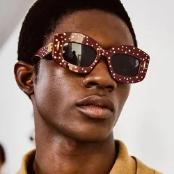 Trendy street shooting diamond sunglasses new men and women personality concave modelling sunglasses stage performance must-have