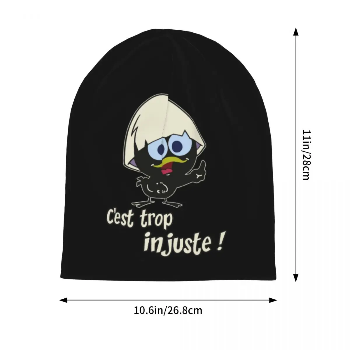 Anime Kawaii Black Chicken Cap Calimero Fashion Autumn Winter Outdoor Skullies Beanies Hat Summer Warm Multifunction Bonnet Hat