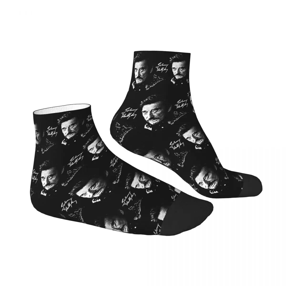 Rock Johnny Hallyday Socks Harajuku Super Soft Stockings All Season Socks Accessories for Man's Woman's Birthday Present