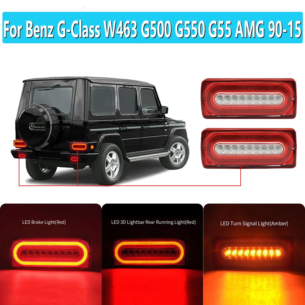 Fits For Benz W463 G-Class G55 AMG G500 G550 Led Tail Light Assembly Kit Dynamic Turn Signal Rear Fog Running W/ Brake Lights