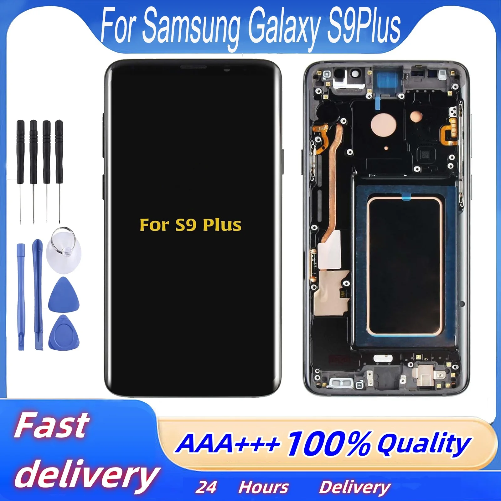 100% AMoled LCD  Display for Samsung Galaxy S9 Plus G965 G965U G965W G9650 Digitizer Screen Touch Assembly Replacement LCD