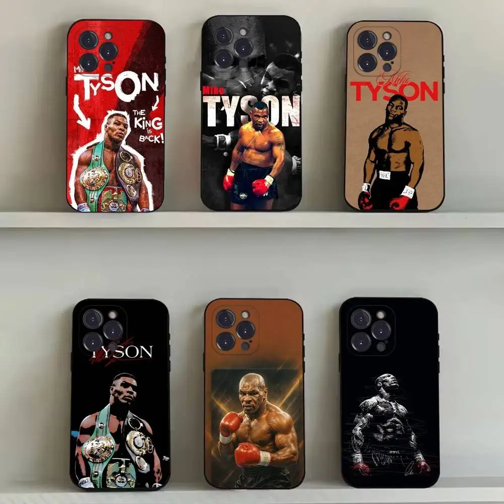 

M-Mike T-Tyson Boxer Phone Case For iPhone 16,15,14,13,12,11,Pro,Max,Plus,X,XS,SE4,E,Mini,Soft Black Case