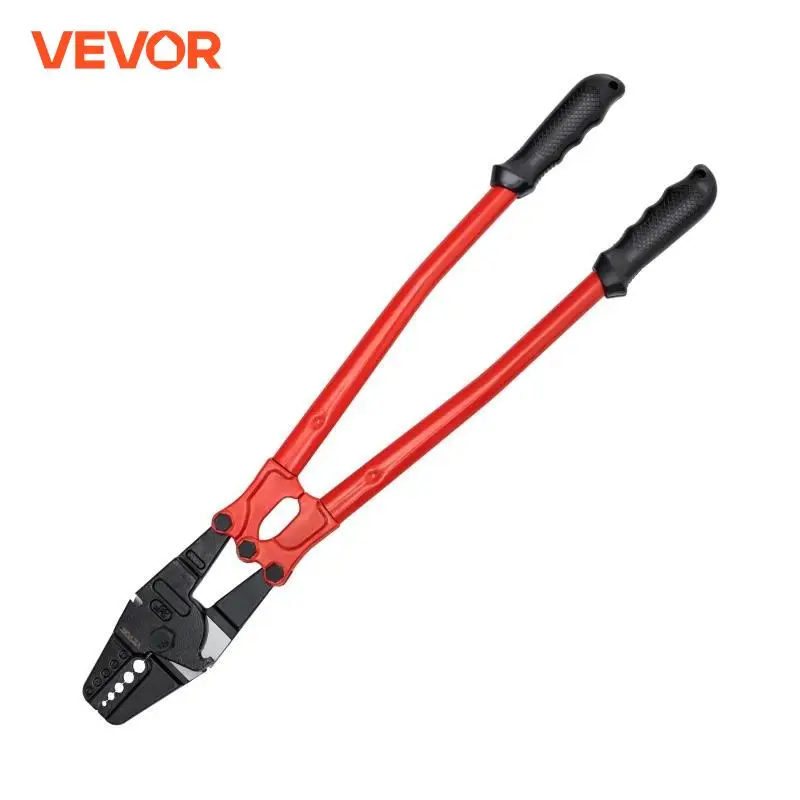 VEVOR 63,5/76,2cm Pince à Sertir pour Câbles en Fil Métallique Pince à Sertir à Poignée pour Câbles Pêcheur à Double Manchons